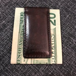 Coach leather money/card clip